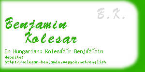 benjamin kolesar business card